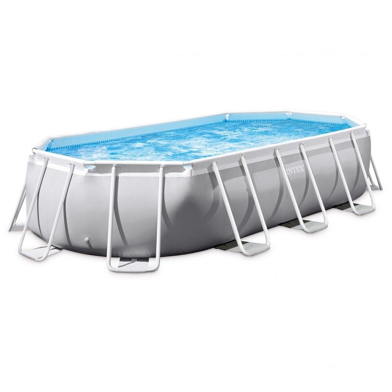 Intex 26798 Zwembad - Grijs - 610 x 305 x 122 cm - Ovaal