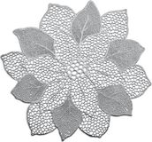 Zeller Tafel placemats bloemen vorm - kunststof - 49 x 47 cm - zilver