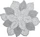Zeller Tafel placemats bloemen vorm - kunststof - 49 x 47 cm - zilver