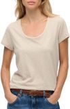Superdry Studios Scoop Neck Shirt Dames - Beige - Maat 12