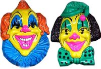Funny Fashion Carnaval Clown Set van 2x Wanddecoraties - 60 x 60 cm