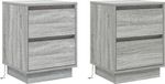 vidaXL Nachtkastje - Set van 2 - Grijs - 39 x 34,5 x 50 cm