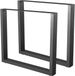 Bc-elec Hm8072-b Jeu De 2 Pieds De Table En Acier Format Rectangulaire Noir, Pieds Pour Meubles, Pieds De Table Métal 80x72cm