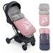 Interbaby Universele voetenzak voor de winter, zacht, warm, pluizig, voor de winter, afneembaar, dubbele opening, eenvoudige reiniging, anti-allergene materialen, roze eenhoorn