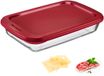 Westmark Glazen Schaal voor Vleeswaren, 1600 ml, Borosilicaatglas, Luchtdicht, Transparant/Rood