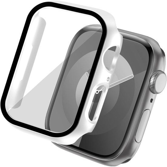 imoshion Ploonk Screen protector - Geschikt voor Apple Watch 7 / 8 / 9 - 41 mm - Full Cover Hard Case / Beschermend Hoesje - Wit