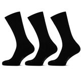 Basset Merinowollen Sokken - Casual - Met Badstof Zool - 3 paar - Zwart - Dames en Heren - Merino Wol - Maat 39/42