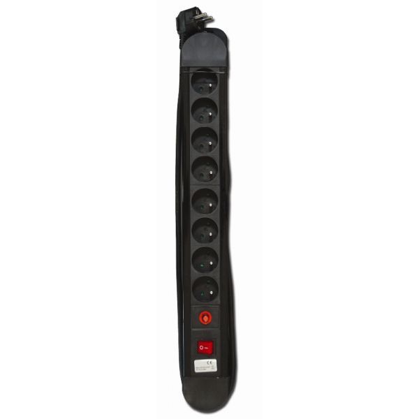 Chacon Multistekker - 8 x 16A - 1.5m - Zwart met schakelaar