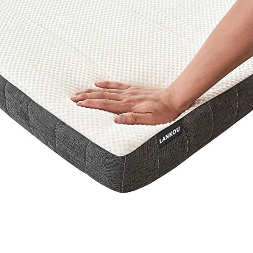 LANKOU 2-in-1 hardheidsgraad H2 & H3 geltopper 5 cm hoogte, Oeko-Tex®-gecertificeerde traagschuim matrasbeschermer, boxspringbedden tegen rugpijn, afneembare en wasbare overtrek, 100 nachten zonder risico