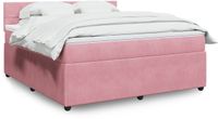 vidaXL Boxspringbed met matras, fluweel, roze, 180x200 cm