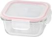 MagicHome Boîte de conservation MagicHome Clip, carré, verre, avec couvercle, 520 ml