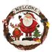 Unyqoos Couronne de Noël 'WELCOME' - Couronne tressée en bois, 31 cm, avec Père Noël