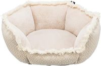 TRIXIE Hondenbed Boho, zacht en wasbaar, pluche details, 80 x 80 cm, beige
