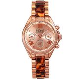 Burgi Montre à quartz suisse classique pour femme avec affichage analogique et bracelet en alliage, Or rose/bicolore, Bracelet