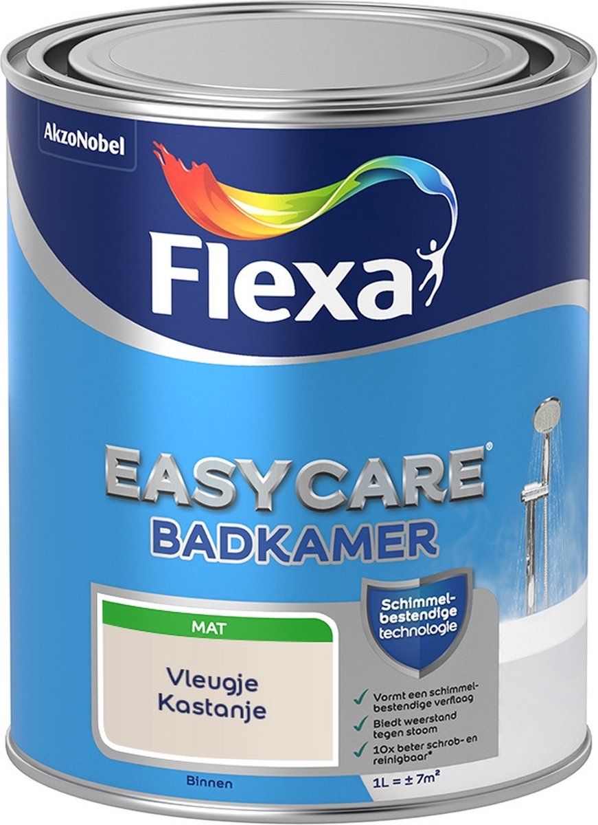 FLEXA Easycare Muurverf - Badkamer - Mat - Mengkleur - Vleugje Kastanje - 1 liter