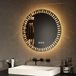 EMKE Ronde badkamerspiegel met led-achtergrondverlichting, diameter 50 cm, met anti-condens, touch-schakelaar, 3 variabele lichtkleuren, decoratieve ronde en modieuze badkamerspiegel