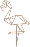 Homemania Wanddecoratie flamingo 31x50 cm staal koperkleurig