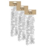 Inge-glas inge christmas goods 3x spiraal kerstslinger - wit - folie - 750 cm - sterren