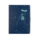 WONDEE Tablet-hoes, beschermhoes, iPad beschermhoes, 10,2 inch tot 10,4 inch, anti-val, meerdere kijkhoeken, automatische slaapfunctie, marineblauwe achtergrond - cadeau voor meisjes en vrouwen
