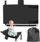 MEGYAD Vliegtuig-voetensteun voor kinderen: verstelbare hangmat, 79 x 44 cm, zitverlenging, reisbed (zwart)