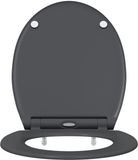 vidaXL Toiletbril Antraciet Duroplast 45,5 x 37,5 x 3,8 cm
