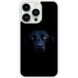 iPhone 14 Pro Chien noir bedrukt siliconen hoesje