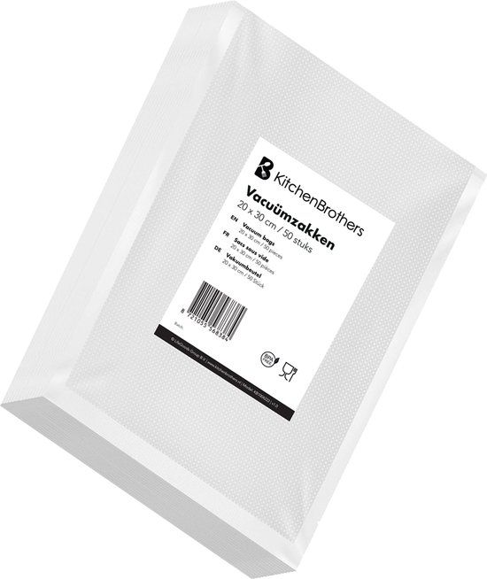 KitchenBrothers Vacuumzakken - 50 stuks - 20x30cm - BPA-vrij