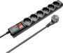 Trust multiprise avec protection contre les surtensions avec 6 - Noir - Prises