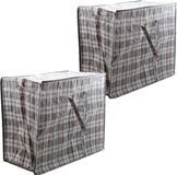 Cosy & Trendy Opbergtas/hoes voor kussen/deken - 2 stuks - Dark grey - Kunststof - 65 x 30 x 55 cm