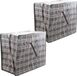 Cosy & Trendy Opbergtas/hoes voor kussen/deken - 2 stuks - Dark grey - Kunststof - 65 x 30 x 55 cm
