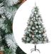 vidaXL Kunstkerstboom met scharnieren, dennenappels en bessen, 180 cm, Wit
