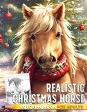 Realistic Christmas Horse Coloring Book