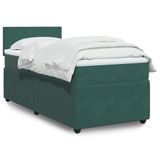 VidaXL Boxspringbed met matras, donkergroen, 140x190 cm, fluweel