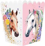 Globos Papieren snackboxen paarden - 8st.