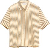 comma Blouse Lichtbruin Gestreept
