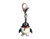 INNSPIRO NICE CHARMS Pinguïn hanger van metaal met zwart en wit kunstleer met karabijnhaak, 13 x 19 mm. 25 stuks