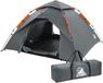 ECD Germany Pop-up tent voor 4 personen, kampeertent outdoor grijs