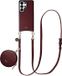 AVY Étui en cuir pour Samsung Galaxy S26 Ultra | Avec cordon et mini pochette pour téléphone | Compatible MagSafe | Étui en cuir avec cordon de 130 cm et pochette | Cuir Long | Bordeaux