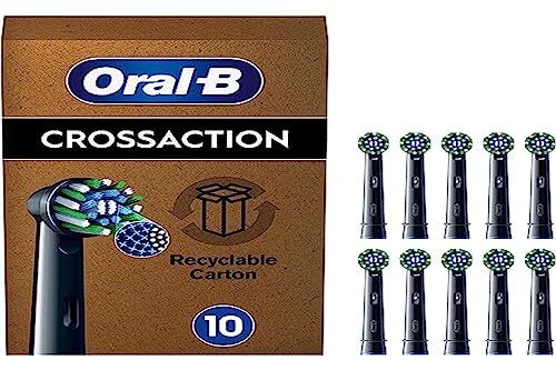 Oral-B Pro CrossAction Opzetborstels voor elektrische tandenborstels, 10 stuks, superieure tandenreiniging, X-borstelopzetstukken voor tandenborstels, brievenbusvormige verpakking