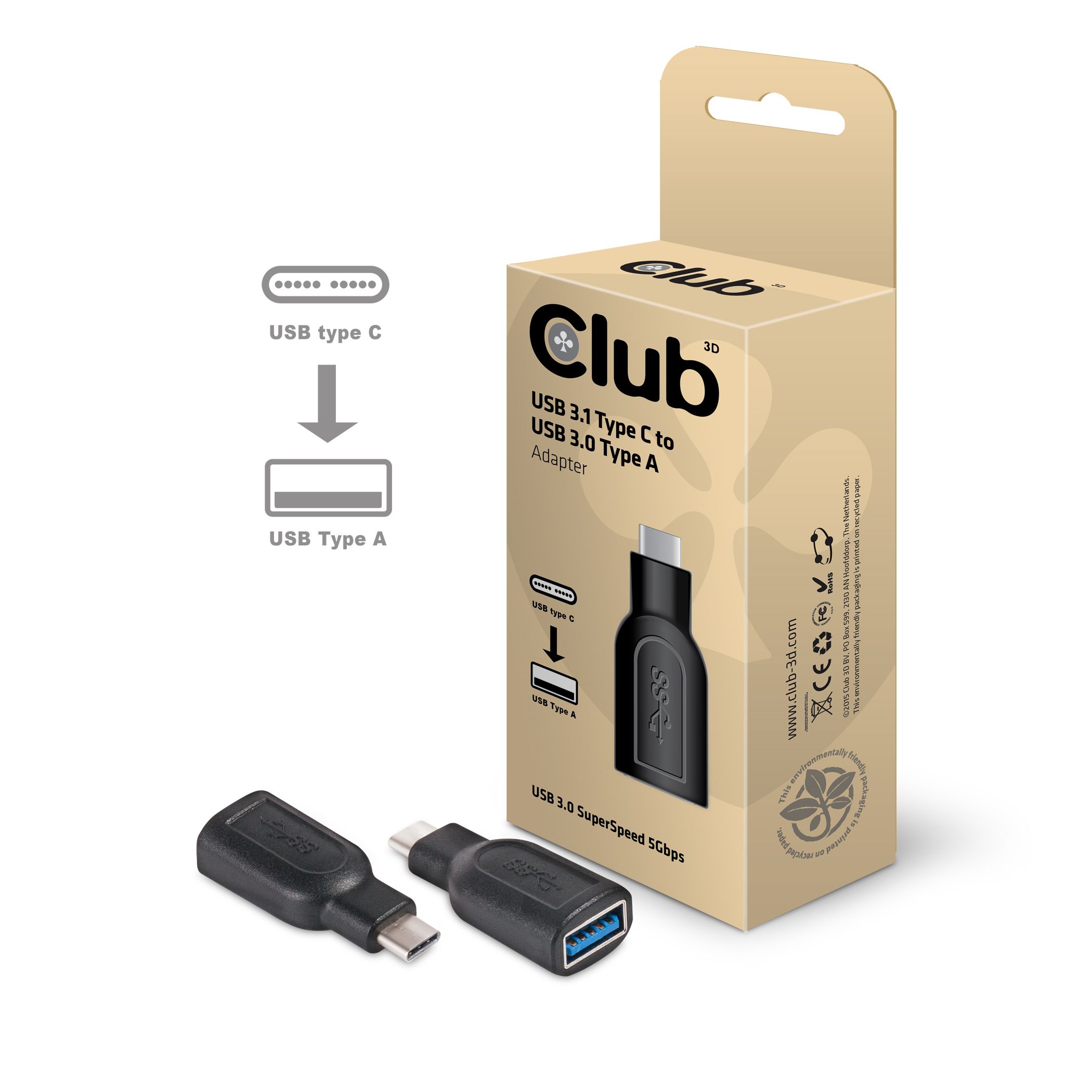 Club 3D USB 3.1 Type C to USB 3.0 Adapter - CAA-1521