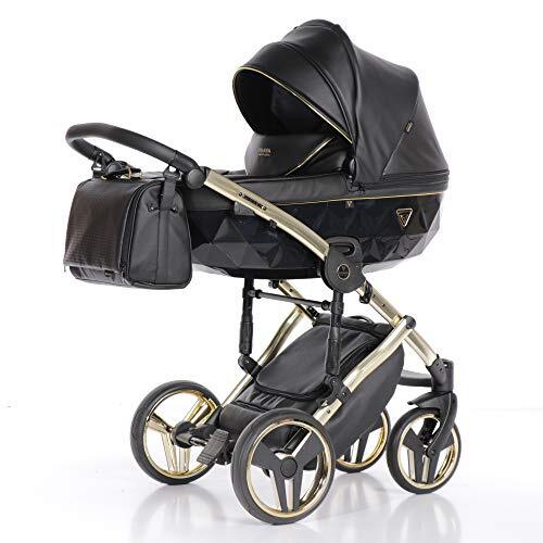 Junama Diamond Fluo Line 2-in-1 kinderwagen Duo babyzitje + zitting (zwart)