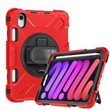 Beschermhoes iPad Mini 6 8.3 inch 2021 hoes schokbestendig schouder tablet standaard 360 graden draaibaar / all-inclusive handlus set valvast