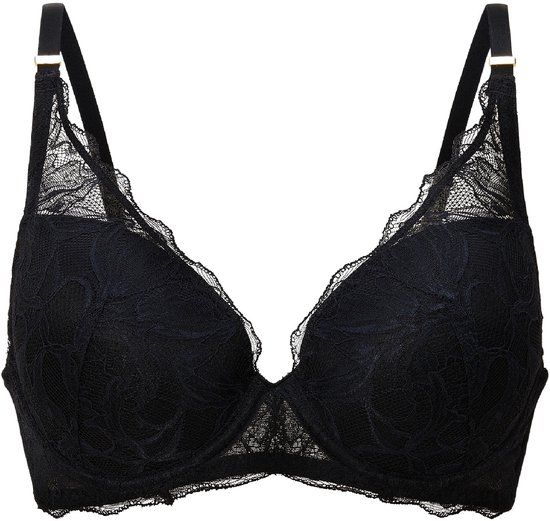 LingaDore Triangel BH Voorgevormd Zwart Gebloemd 75E