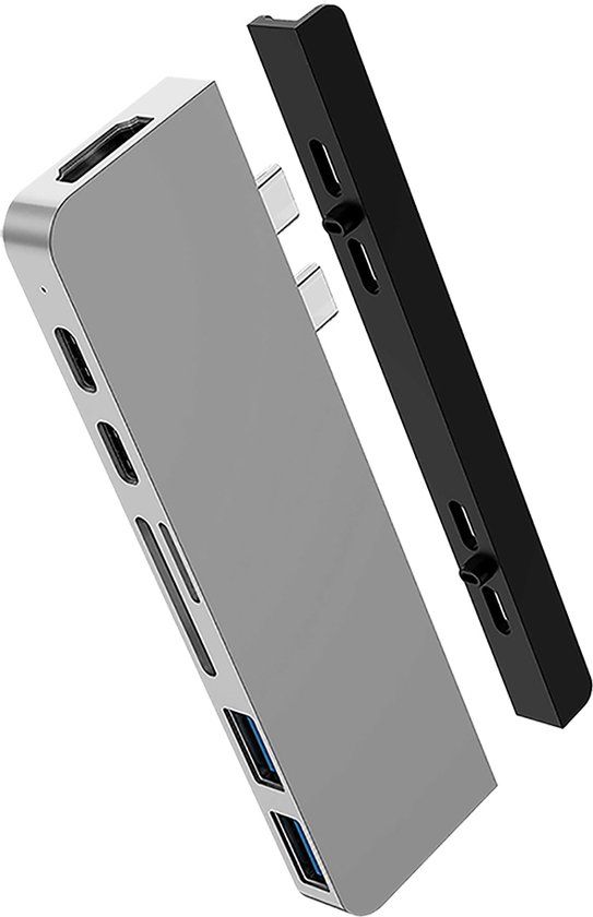 Hyper HD28C USB-C Dockingstation - Zilver - Geschikt voor Apple MacBook