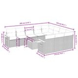 vidaXL 11-delige Tuinset met Kussens, Poly Rattan, Beige