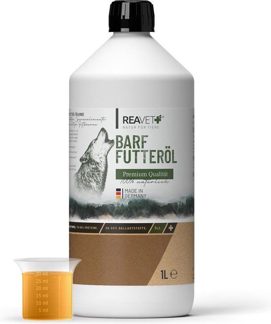 ReaVET - Premium BARF Voederolie voor Honden - 1000ml - Ondersteunt Immuunsysteem & Vacht