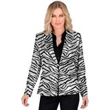 Widmann - Party Fashion Blazer met pailletten voor dames, zebrapatroon, discofever, colbermove, jas, dierenprint