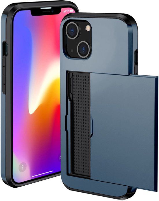 imoshion Hoesje met Pasjeshouder - Geschikt voor Apple iPhone 14 - Donkerblauw