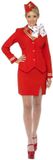Trolley Smiffy Rood stewardessen kostuum voor vrouwen - Verkleedkleding - Medium