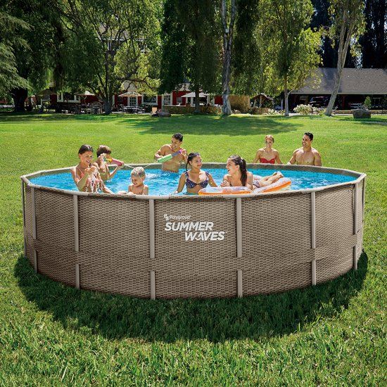 Summer Waves Frame Zwembad Rond Weave - ⌀488 x 122 cm